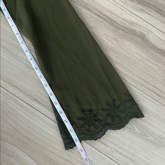 ASOS DESIGN embroidered cuff and hem maxi dress in khaki - Picture 11 of 15
